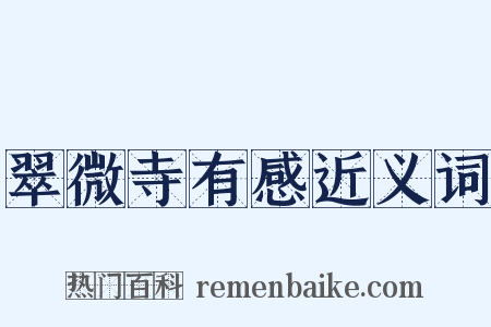 翠微寺有感近义词是什么意思的图片